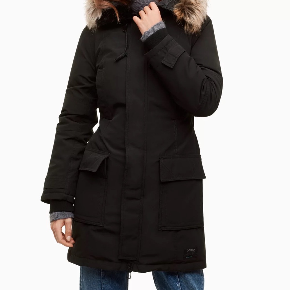 Aritzia Black Puff Jacket Coat with Hood - Picture 8 of 8